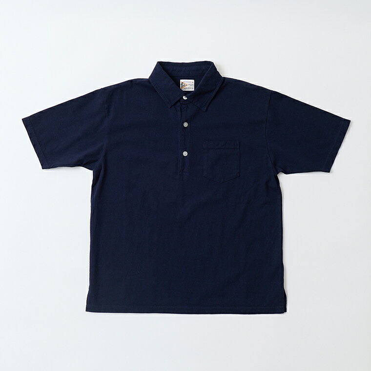 Rakuten - FELCO (フェルコ) S/S POLO SHIRT W/3CAT EYE BUTTON 7oz 16SINGLE JERSEY - ITALIAN NAVY ポロシャツ メンズ