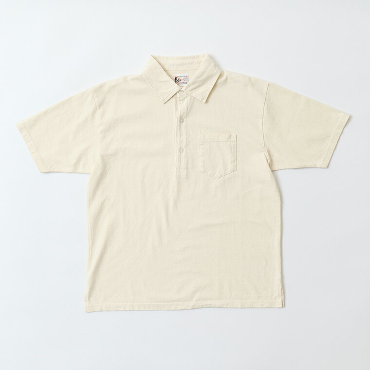 Rakuten - FELCO (フェルコ) S/S POLO SHIRT W/3CAT EYE BUTTON 7oz 16SINGLE JERSEY - NATURAL ポロシャツ メンズ