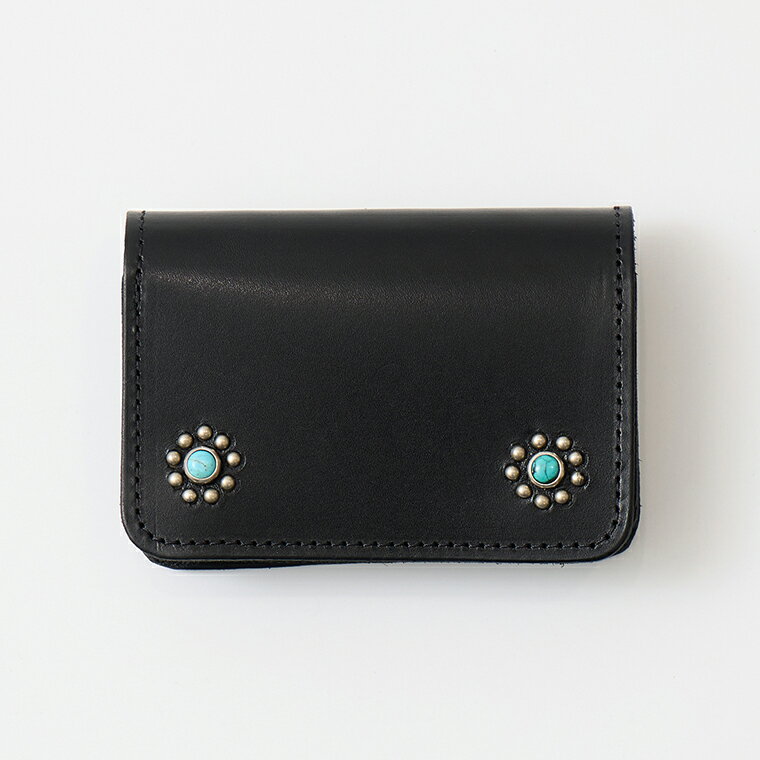 Name Card Cases - HTC (エイチティーシー) MULTIPLE FLOWER TQ CARD CASE - BLACK メンズ アメリカ製 カードケース