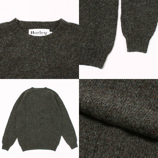 HARLEY OF SCOTLAND (ハーレーオブスコットランド) PURE NEW WOOL SADDLE SHOULDER CREW NECK SWEATER - SMOULDER 3