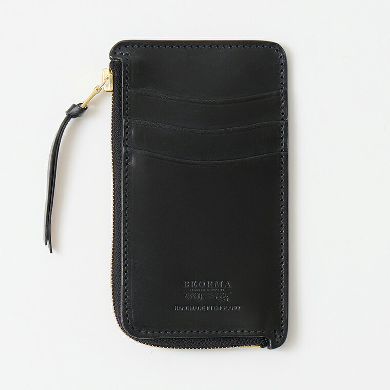 Rakuten - BEORMA LEATHER COMPANY (ベオーマレザーカンパニー) BRIDLE LEATHER FRAGMENT CASE - BLACK ブライドルレザー 小銭入れ付きカードケース