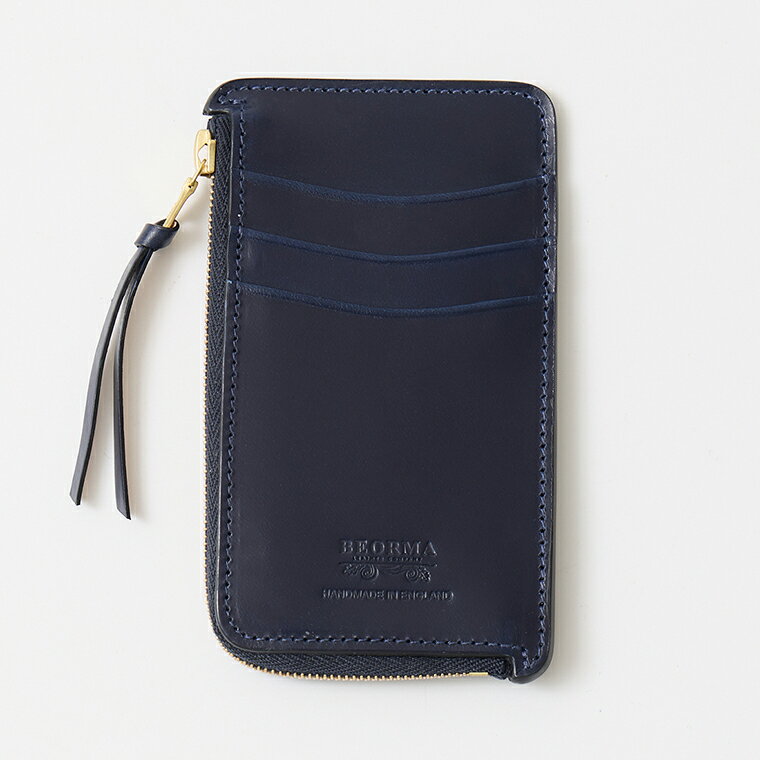 Rakuten - BEORMA LEATHER COMPANY (ベオーマレザーカンパニー) BRIDLE LEATHER FRAGMENT CASE - NAVY ブライドルレザー 小銭入れ付きカードケース