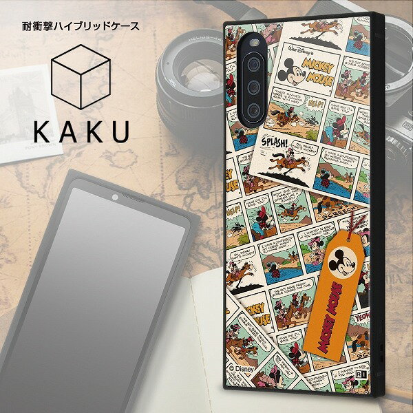 Xperia 10 III ディズニー 耐衝撃ハイブリッドケース KAKU ミッキーマウス comic 衝撃吸収 人気 おすすめ ケース オシャレ エクスペリア 10III かわいい キャラ おしゃれ 耐衝撃 カバー エクスペリア10III XPeria10III スマホケース エクスペリアケース ミッキー