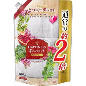 【まとめ買い】レノア ハピネス 夢ふわタッチ ナチュラルザクロ＆フローラルの香り 柔軟剤 fabric softener 詰替用 810ml 6個セット 北海道でも送料無料！