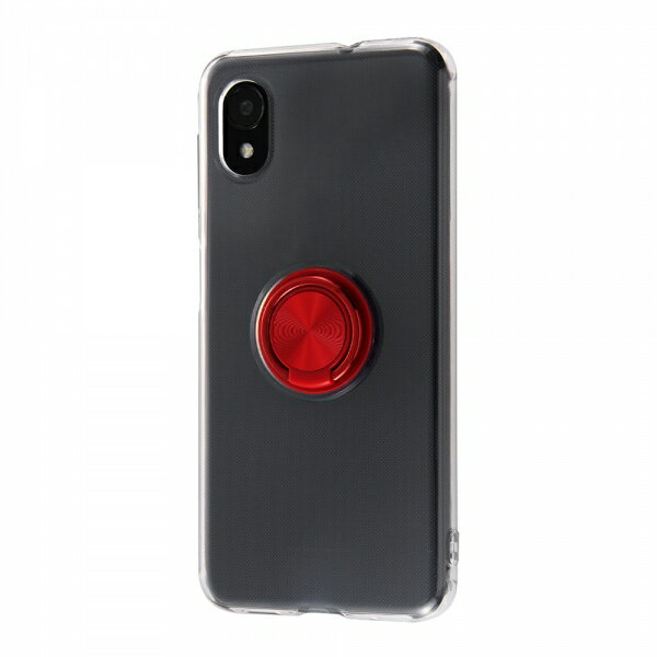 スマホケース Galaxy A23 5G TPUソフトケース リング付 レッド 上品 高級感 くすみカラー 衝撃吸収 傷に強い スマホリング ストラップホール ...