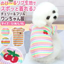 \今だけポイント10倍/ 犬 服 ペット プルオーバー Tシャツ カットソー チェリー 犬の服 着せやすい 犬服 かわいい おしゃれ フリル ボーダー チェリー 伸縮 小型犬 中型犬 春 秋 服 薄手 快適 通気性 散歩 お出かけ 重ね着 コスチューム ドッグウェア プレゼント ギフト