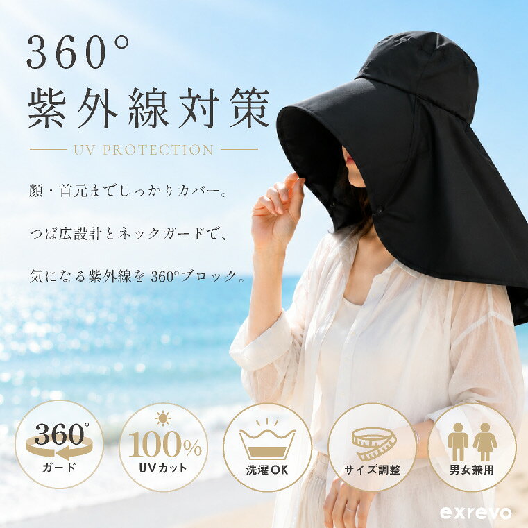 ＼クーポン利用で1344円／ かぶる日傘 レディース UVカット 帽子 360°紫外線対策 ...