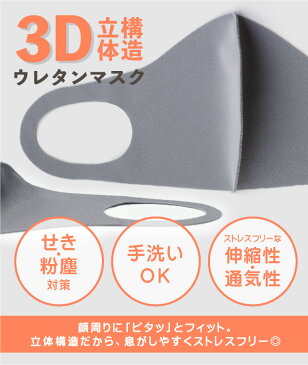 マスク 在庫あり 【福岡発送】 洗えるマスク 5枚セット ウレタン 軽量 立体形状 耳裏軽減 男女兼用 大人用 子供 サイズ ピンク グレー メール便 ますく ファッションマスク 立体マスク おやすみマスク 洗える 送料無料