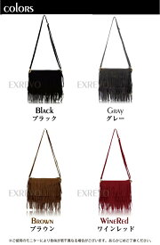 【ショルダーバッグフリンジ】「スエード調フリンジバッグミニ」タッセル/スウェード/フェルト/ショルダー/かわいい/女性用/おしゃれ/革/フェイクレザー/薄い/軽い/小さめ/ポーチ/斜めがけ/スマホ/ポシェット/バッグインバッグ/お財布ショルダー【メール便送料無料】