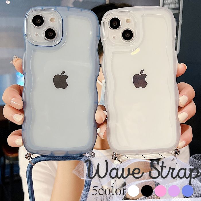 乐天商城 - iPhone17e iPhoneケース ウェーブ ストラップ付 ショルダー 波 iPhone17 iPhone16e iPhoneAir iPhone17Pro iPhone17ProMax iPhone16e iPhone16 iPhone16Plus iPhone16Pro iPhone16ProMax iPhoneSE スマホケース クリア ショルダーケース かわいい 韓国 SNS シンプル