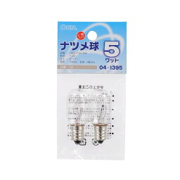 白熱電球 口金E12 ナツメ球 LB-T0205-C/2P ナツメ球（5W/クリア/E12/2個入り） OHM（オーム電機）