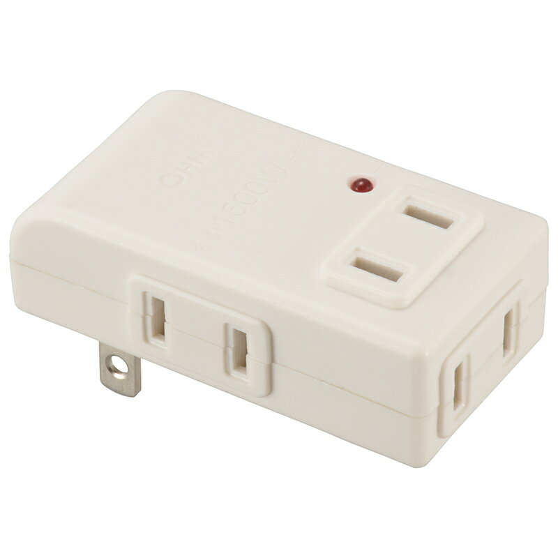 Rakuten - 電源タップ アダプター 4個口 00-6968_HS-AKL4PBT-W_雷ガード付 マイクロタップ（プラグ形状L形 /4個口/ホワイト）_OHM（オーム電機）