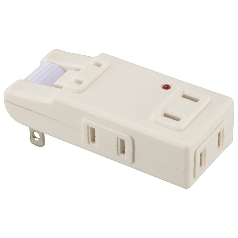 樂天商城 - 電源タップ アダプター 4個口 00-6969_HS-AKS4PBT-W_雷ガード付 マイクロタップ（プラグ収納式 /4個口/ホワイト）_OHM（オーム電機）