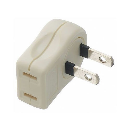 樂天商城 - 電源タップ 延長コード プラグアダプター Y02SA02W L型プラグアダプター縦白1個口 YAZAWA(ヤザワコーポレーション）