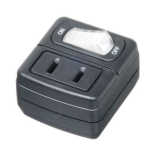 電源タップ アダプター 1個口 Y02F110BK 省エネタップ1個口黒 YAZAWA(ヤザワコーポレーション）のサムネイル