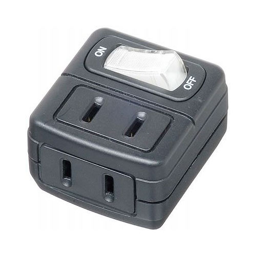 ~2 Holes - 電源タップ アダプター 2個口 Y02FU210BK 省エネタップ2個口黒 YAZAWA(ヤザワコーポレーション）