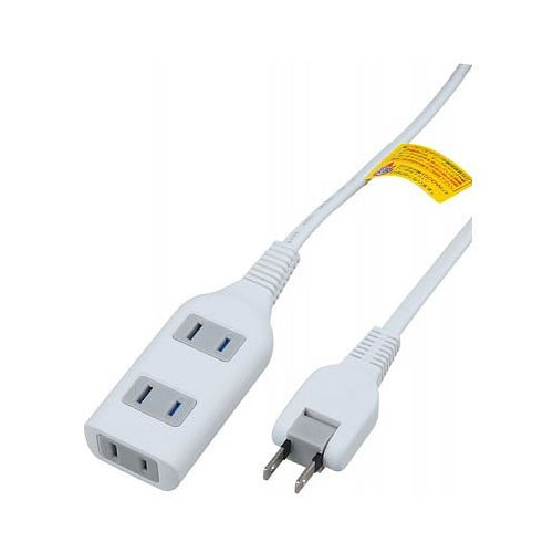 樂天商城 - 電源タップ 延長コード コード付きタップ 3個口 Y02S301WH 耐トラ付タップ3個口1mホワイト YAZAWA(ヤザワコーポレーション）