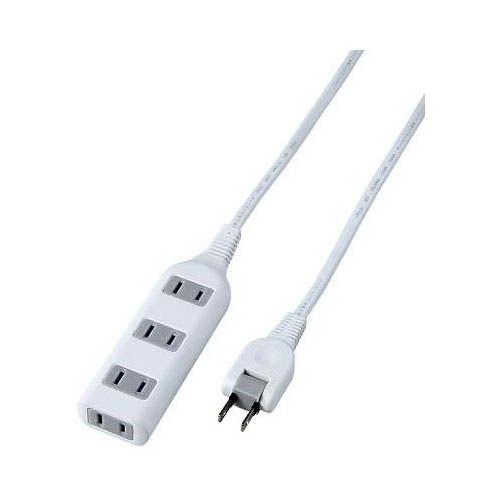 樂天商城 - 電源タップ 延長コード コード付きタップ 4個口 Y02S401WH 耐トラ付タップ4個口1mホワイト YAZAWA(ヤザワコーポレーション）