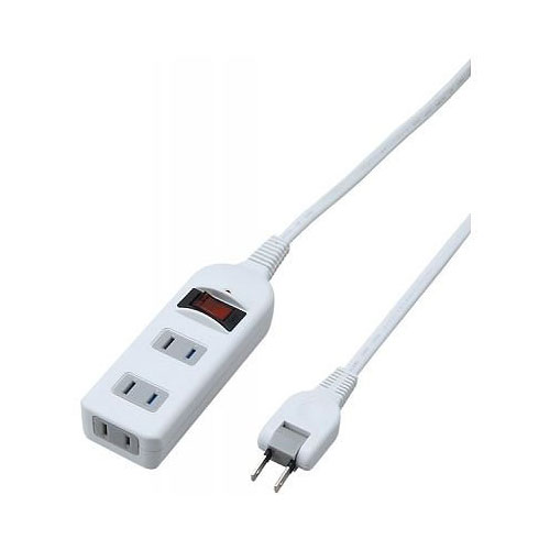樂天商城 - 電源タップ 延長コード コード付きタップ 3個口 Y02BKNS315WH ノイズフィルター集中SW付3個口5m白 YAZAWA(ヤザワコーポレーション）