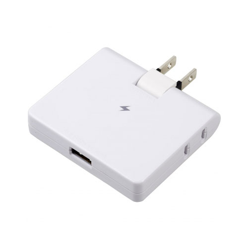 ~2 Holes - 電源タップ アダプター 2個口 H6CK3001UWH 雷ガード付コーナータップ2AC+1USB2.4Aホワイト YAZAWA(ヤザワコーポレーション）