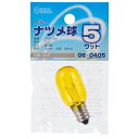 白熱電球 口金E12 ナツメ球 LB-T205-CY カラーナツメ球(5W/クリア黄/T-20/E12) OHM(オーム電機)
