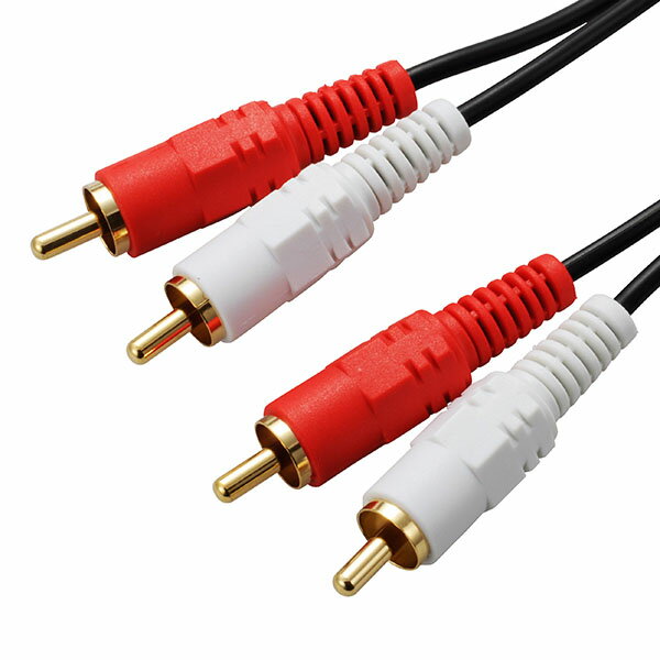 AVケーブル オーディオ接続コード 2m（ピンプラグ×2－ピンプラグ×2）_01-5108_AUD-C20R2-K_OHM（オーム..