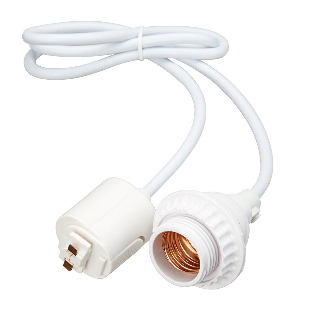 屋内照明 ライティングバー スポットライト ソケット&コード ライティングダクトレール用ソケット&コード 白_ICL4WH_YAZAWA（ヤザワコーポレーション）