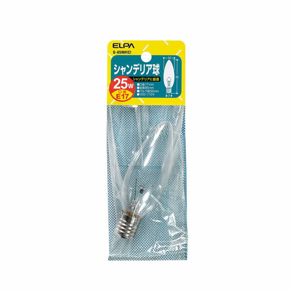 樂天商城 - 白熱電球 口金E17 シャンデリア球 G-65NH(C) シャンデリア　E17　25W ELPA（エルパ・朝日電器）