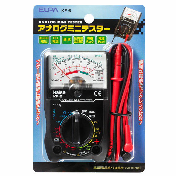 樂天商城 - 計測機器 アナログテスター KF-6 アナログミニテスター ELPA（エルパ・朝日電器）