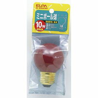 樂天商城 - 白熱電球 口金E26 ミニ・ベビーボール球 G-84H(R) ミニボール球 10W E26 G50 レッド G-84H(R) ELPA（エルパ・朝日電器）