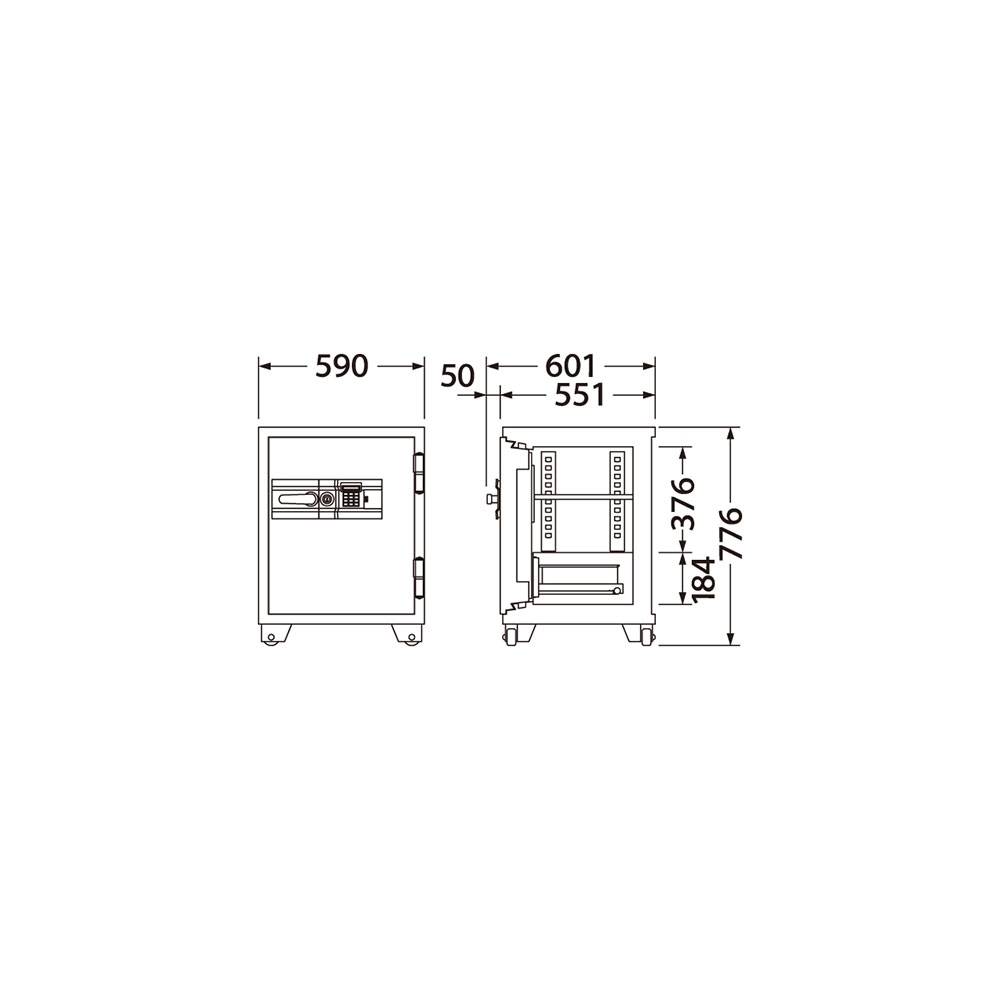 700EKG EIKO エーコー 業務用耐火金庫 テンキータイプ 1時間耐火 155kg 89L