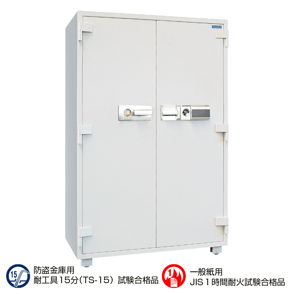 特長 ●お好きな暗証番号で扉が開きます。●暗証番号を入力し、ボタンを押すだけの簡単なシステムです。●暗証番号は4〜16桁で入力できます。 商品仕様 ●品番：ETS1800●ロックタイプ：プッシュタイプ●外寸法：H1810×W1142×D684mm●内寸法：H1550×W962×D450mm●内容量：671L●重量：670kg●装備：引出し （錠付）2・棚板 3◆代引不可◆この金庫は重量物のため、【搬入設置必須(※費用は別途お見積り)】です。【お見積り】いたしますので、以下についてご連絡ください。●ご検討中の金庫(メーカー名・品番)●お届け先のご住所(番地以下は結構です)●一戸建て or マンション or ビル or その他(具体的に)●設置階数(何階に設置するのか)、エレベータの有無●道路から2段以上の段差がある場合は、箇所数と段差数●ご連絡先(日中ご連絡が取りやすいもの)