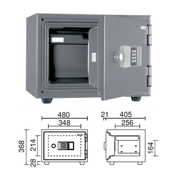 KS-20E 日本アイ・エス・ケイ テンキー式耐火金庫 耐火1H 50kg 20L