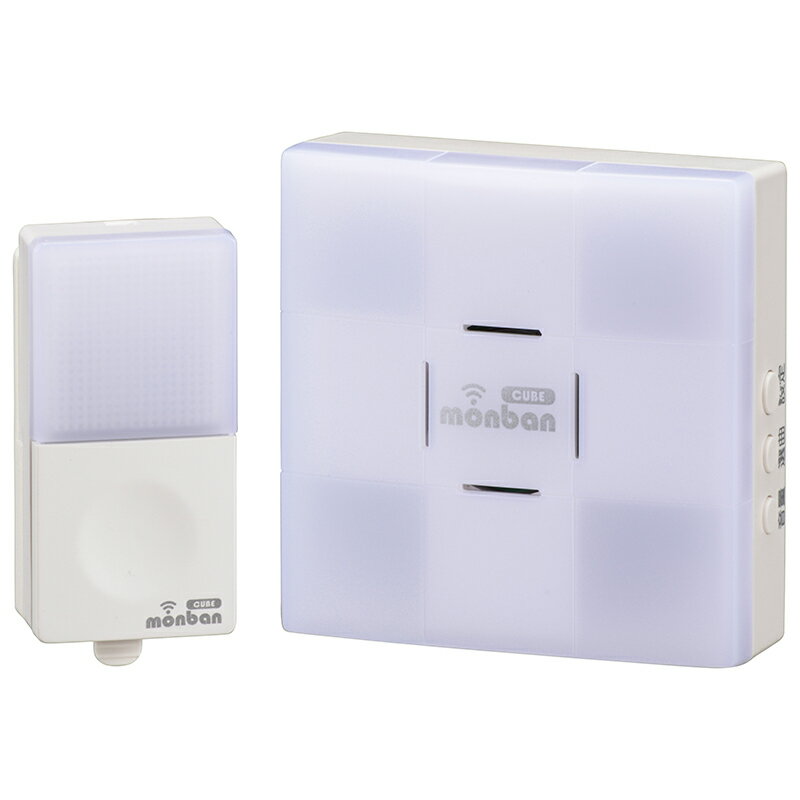 ワイヤレスチャイムセット押しボタン送信機(防水IP44)+光フラッシュ受信機(AC電源)_08-0523_OCH-SET23-BLUE_OHM(オーム電機)