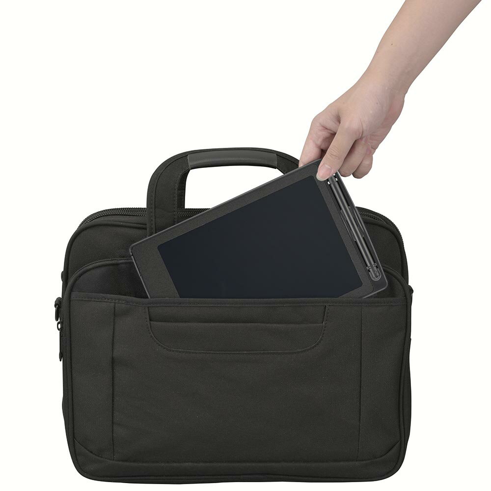 電子メモパッド（8.5インチ相当/110g/厚さ5mm/CR2016コイン形電池×1個付属/専用スタイラスペン＆ペンホルダー付属/背面マグネット/0.7mm細字/ロックスイッチ付き/ブラック）_00-5641_JIM-C8K_OHM（オーム電機）