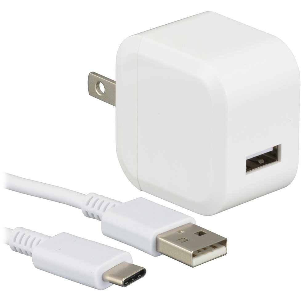 特長 ●コンセントからスマートフォン・タブレットの充電ができる●USB Type-Cコネクタ搭載機器対応●USB Type-Cケーブル脱着型●2.4Aの高出力で急速充電 商品仕様 ≪ケーブル≫●コネクター形状：USB Type-A/USB ...