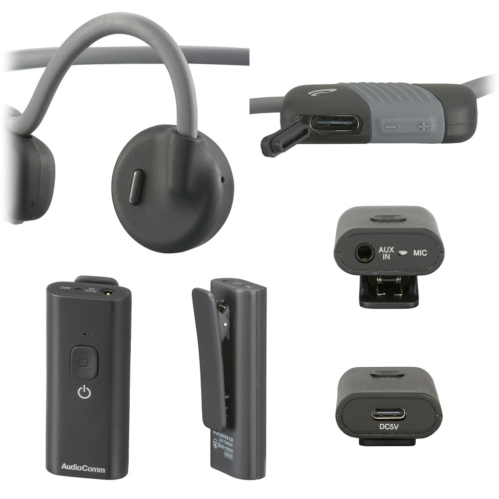 骨伝導イヤホン＋集音器（Bluetooth/USB充電式/保護等級IPX6）_03-1700_HP-BC500N_...