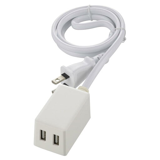 電源タップ USB2ポート USB充電器 1m ホワイト|HS-1MUSB-22 00-1658|OHM(オーム電機) 電源タップ USB2ポート USB充電器 1m ホワイト|HS-1MUSB-22 00-1658|OHM(オーム電機)