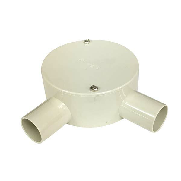 樂天商城 - 露出用丸形ボックス 16用2方出L｜PVM16-2LJ 00-9371｜ミライ 未来工業