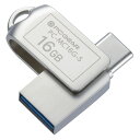 特長 ●次世代USB規格「Type-C」と従来規格「Type-A」の両コネクターを搭載●USB3.2Gen1（USB3.1Gen1/USB3.0）高速データ転送対応で、USB2.0にも対応●USBポートに差し込むだけで使用できます●容量は16GBです 商品仕様 ●インターフェイス：USB3.2Gen1（USB3.1Gen1/USB3.0）、USB2.0●転送速度（理論値）：最大5Gbps（USB3.2Gen1/USB3.1Gen1/USB3.0）、480Mbps（USB2.0）●電源：DC5.0V（USBポートより供給）●外形寸法：（約）幅12.2×高さ7.2×奥行37.1mm●主な材質：亜鉛合金●質量：約7.5g●付属品：取扱説明書兼保証書●対応機種：USB3.2Gen1（USB3.1Gen1/USB3.0）、USB2.0Type-A、Type-Cを搭載するWindowsパソコン/Mac/AndroidOS端末※スマートフォン、タブレットでのご使用の際は機器側がOTGに対応している必要があります●対応OS：Windows10/8.1、Mac OS 10以降、Android4.0以降