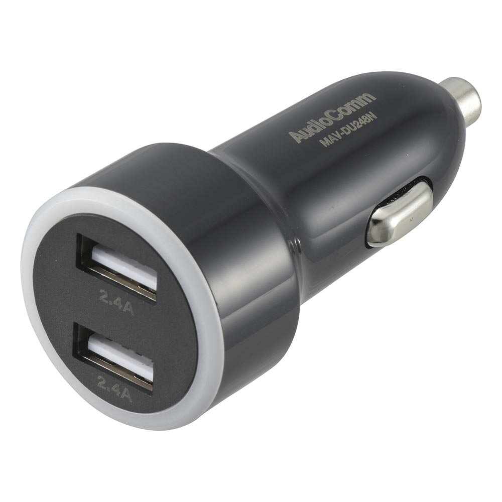 Rakuten - USB カーチャージャー（2.4A×2）_03-6182_MAV-DU248N_OHM（オーム電機）