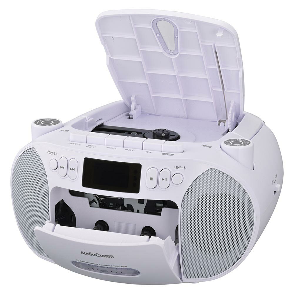CDラジオカセットレコーダー（口径56mmスピーカー2基/2電源/AC100V、単2形×6本使用/ワイドFM/11W/ホワイト）_03-5561_RCD-320N-W_OHM（オーム電機） 3