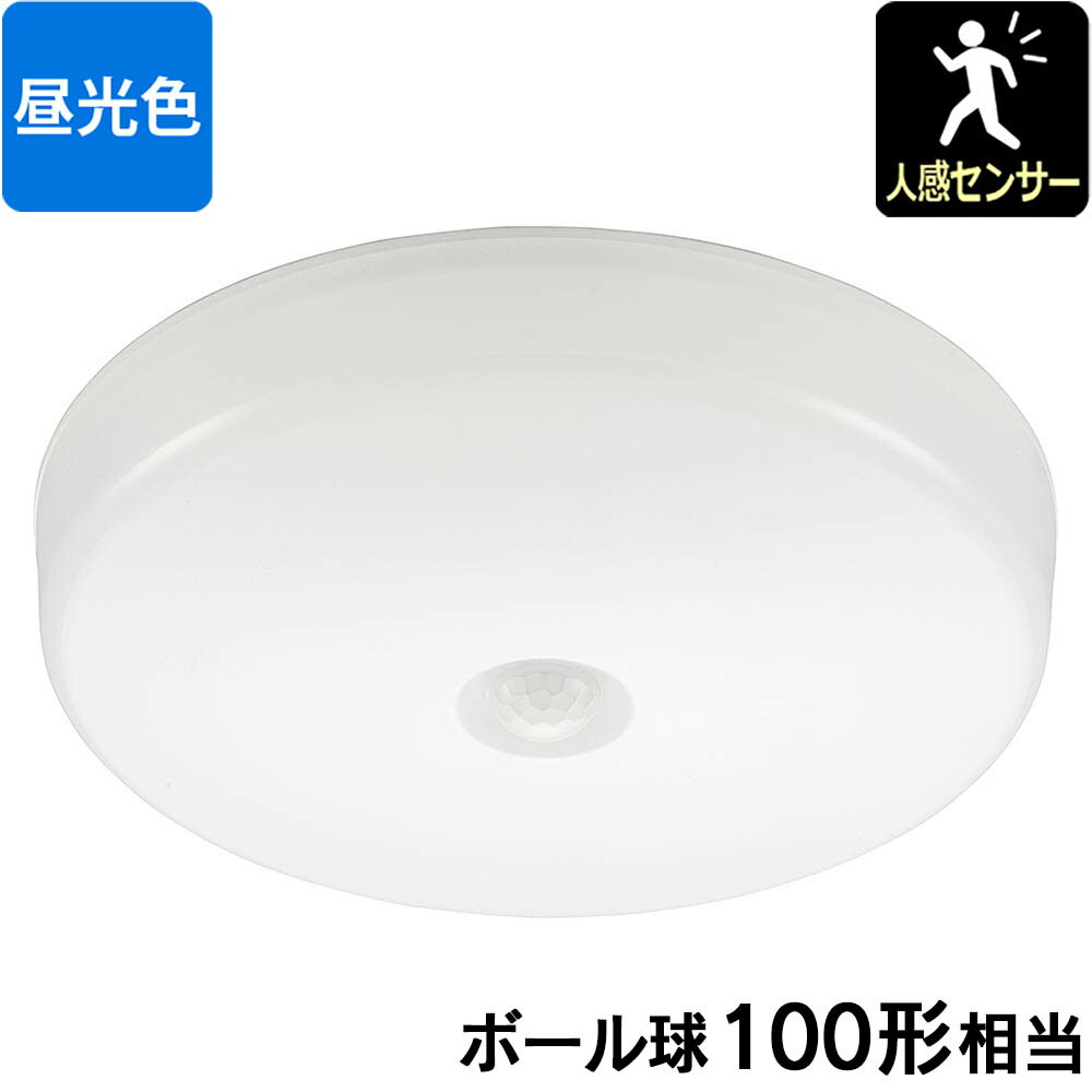 樂天商城 - シーリングライト LEDミニシーリングライト 人感センサー 100形 1650ルーメン 昼光色｜LE-Y13RB-WD 06-5065 オーム電機