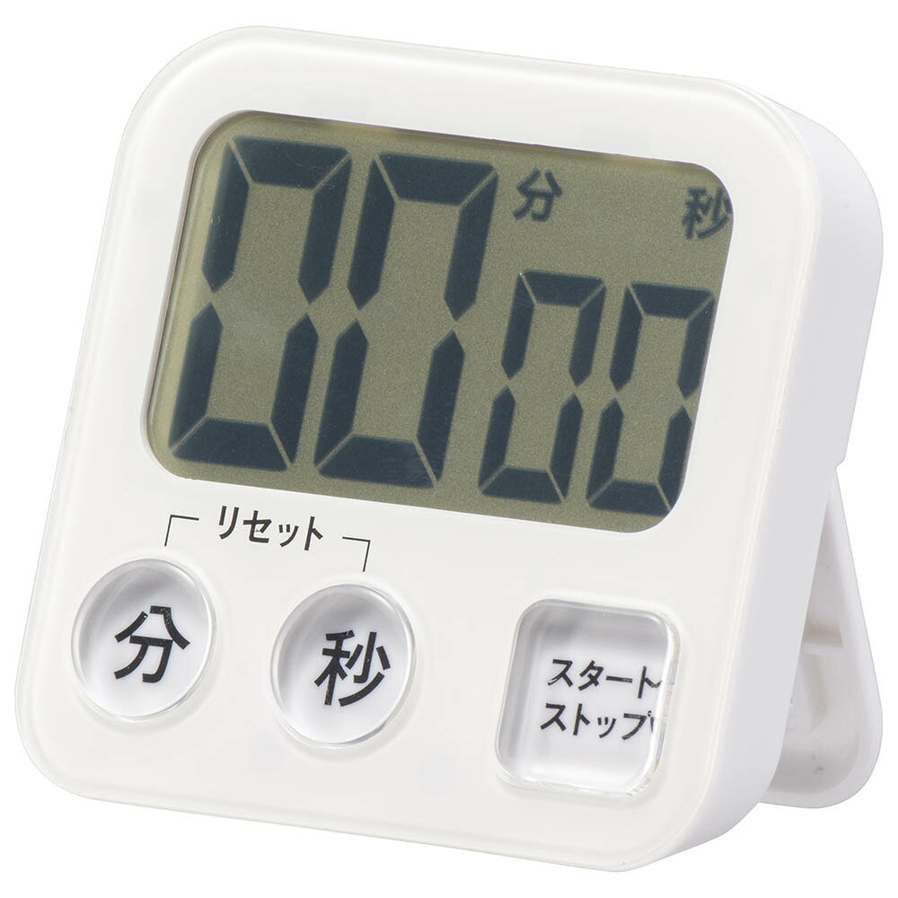 エクサイトセキュリティ楽天市場店の大画面タイマー（100分計/ガラスドア冷蔵庫対応用吸盤付/単4形×1本使用/ホワイト）_08-1456_COK-T131-W_OHM（オーム電機）｜アングル2