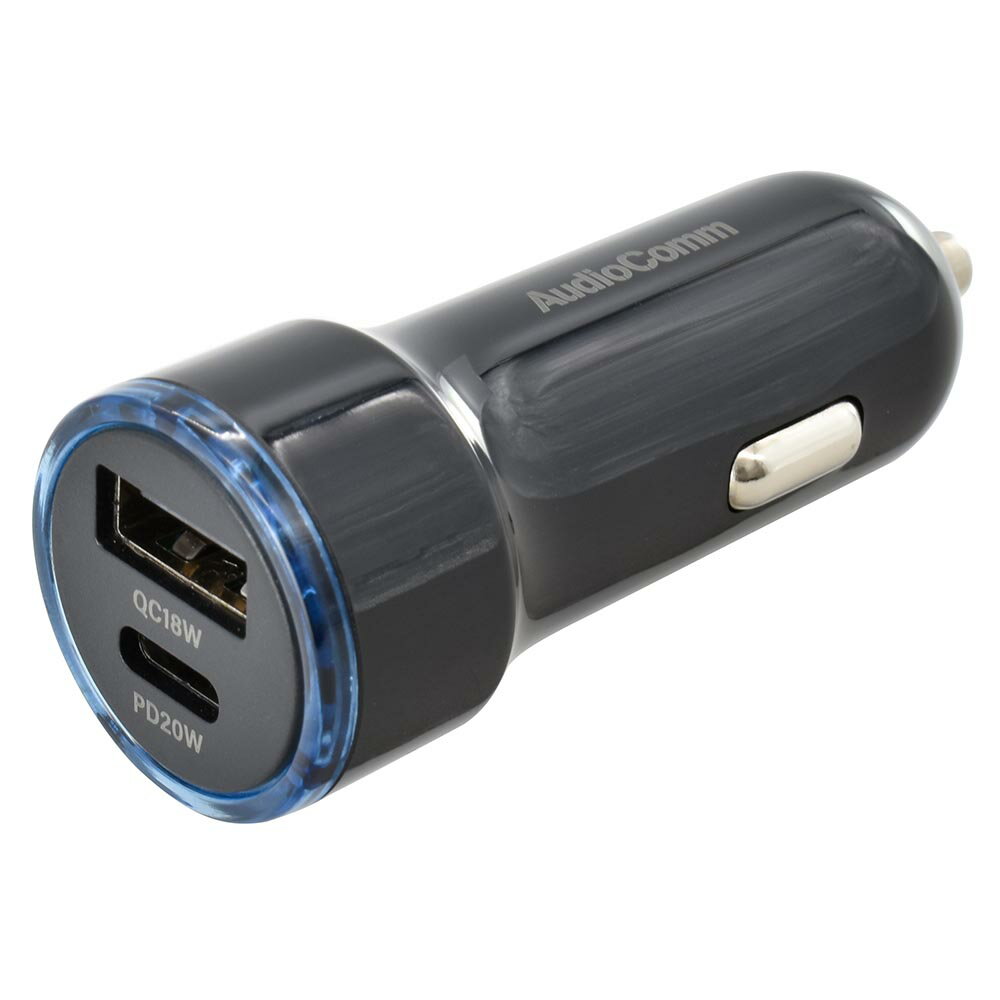 Rakuten - AudioComm PDカーチャージャー USB-A/USB-C｜MAV-DP230N 03-6199 オーム電機 OHM