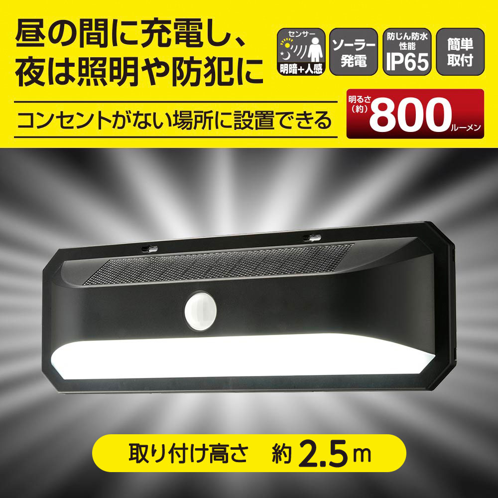 ���󥵡���������饤�ȡ�����+�ʹ����󥵡�/800 lm/�����顼ȯ�ż�/�����/�ݸ�����IP65/�֥�å���_06-5184_LS-B800JW-SD2_OH...