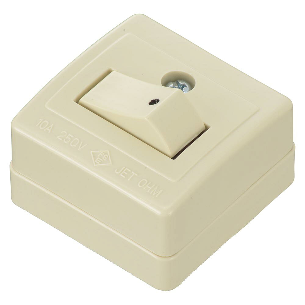 樂天商城 - 角型タンブラスイッチ（片切/露出配線用/1000Wまで/10A-250V/パッケージ無）_06-5390_HS-RSWKK_OHM（オーム電機）