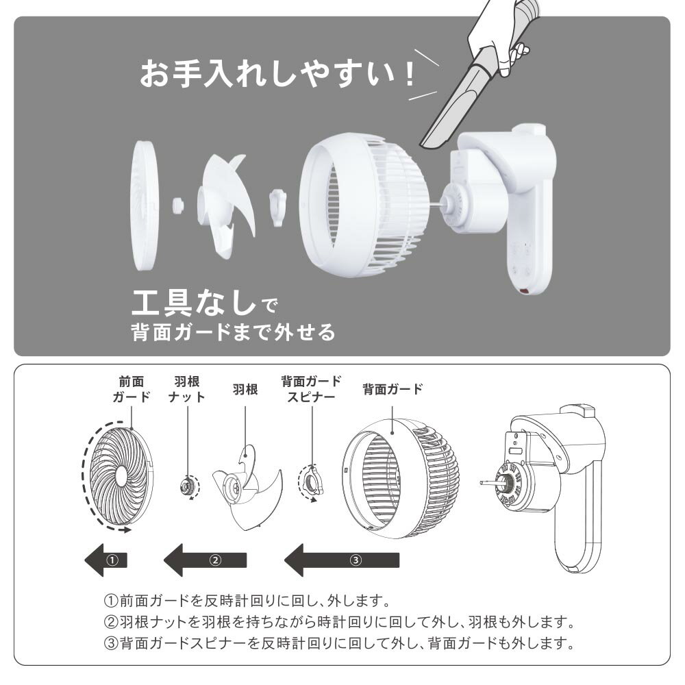 サーキュレーター(壁掛・卓上両用/〜 12畳/...の紹介画像3