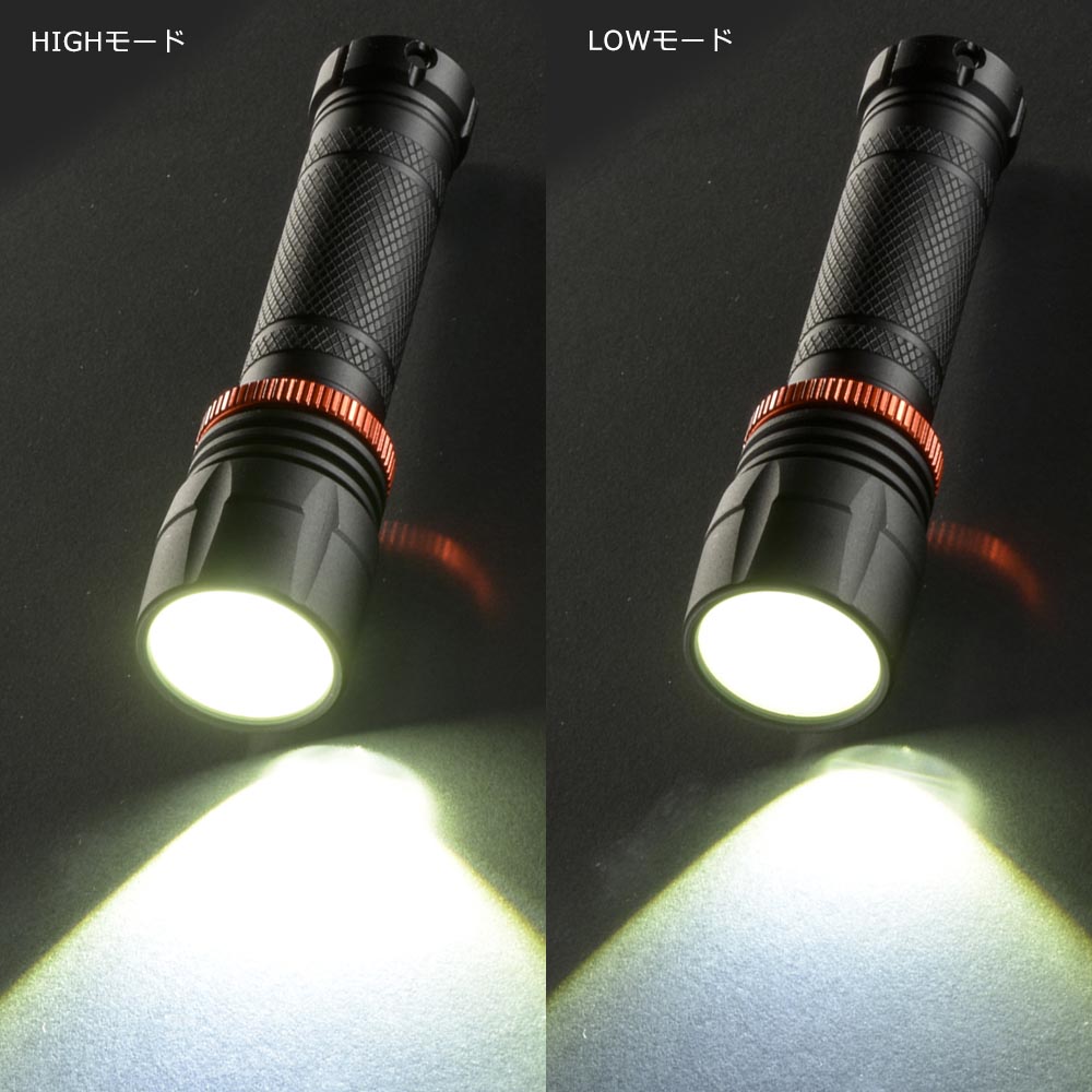 LEDフラッシュライト（200 lm/連続使用MAX15h/保護等級IPX6/単3形×1本使用/ブラッ...