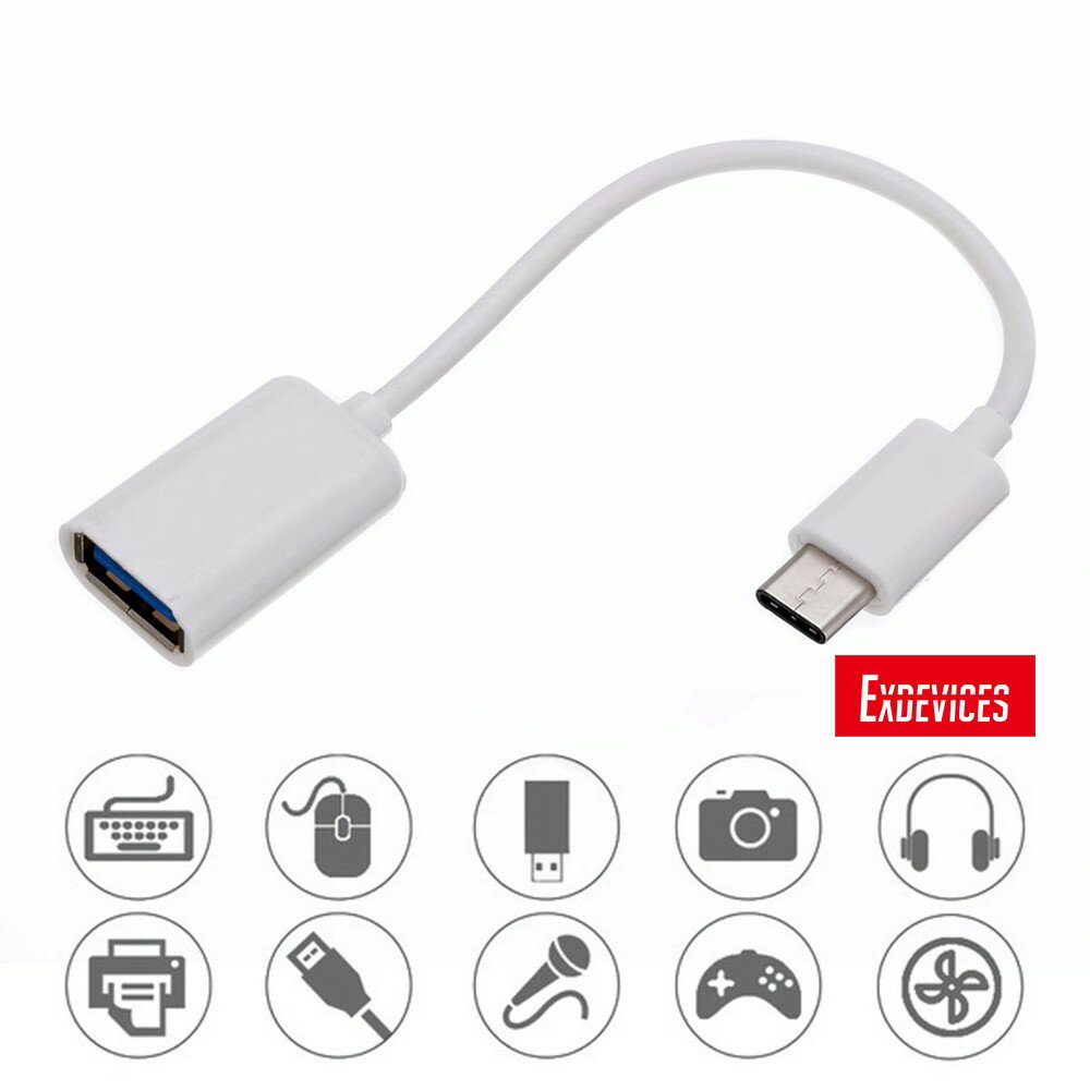 送料無料 USB Type-C(オス)＆Type-A(メス)ケーブル ホワイト 16.5cm Androidに直接マウスやキーボードを認識させて操作が可能 EXPROUD B085DGJT84